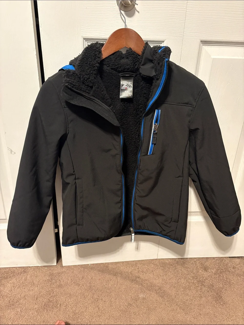 Zeroxposur Boys Sherpa Lined Hooded Jacket black Size M(8)